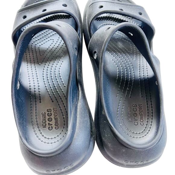 Crocs Mega Crush Platform Chunky Slingback Sandals Women 9 Men 7 Black - Picture 4 of 6